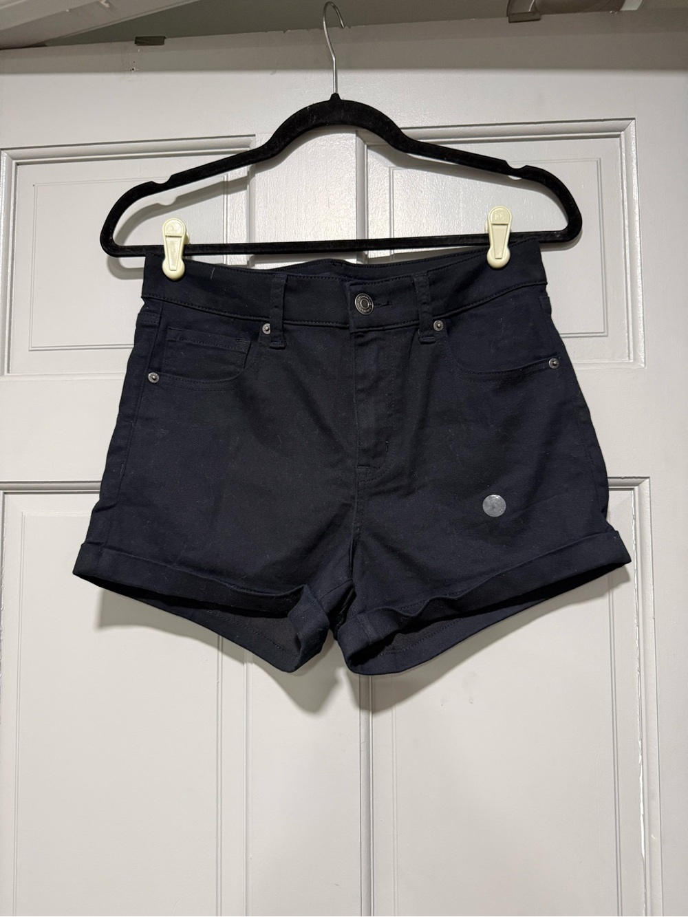 Aeropostale Black Cuffed Jean Shorts